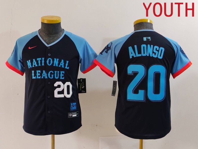 Youth New York Mets #20 Alonso Blue All star 2024 Nike MLB Jersey style 1->los angeles angels->MLB Jersey